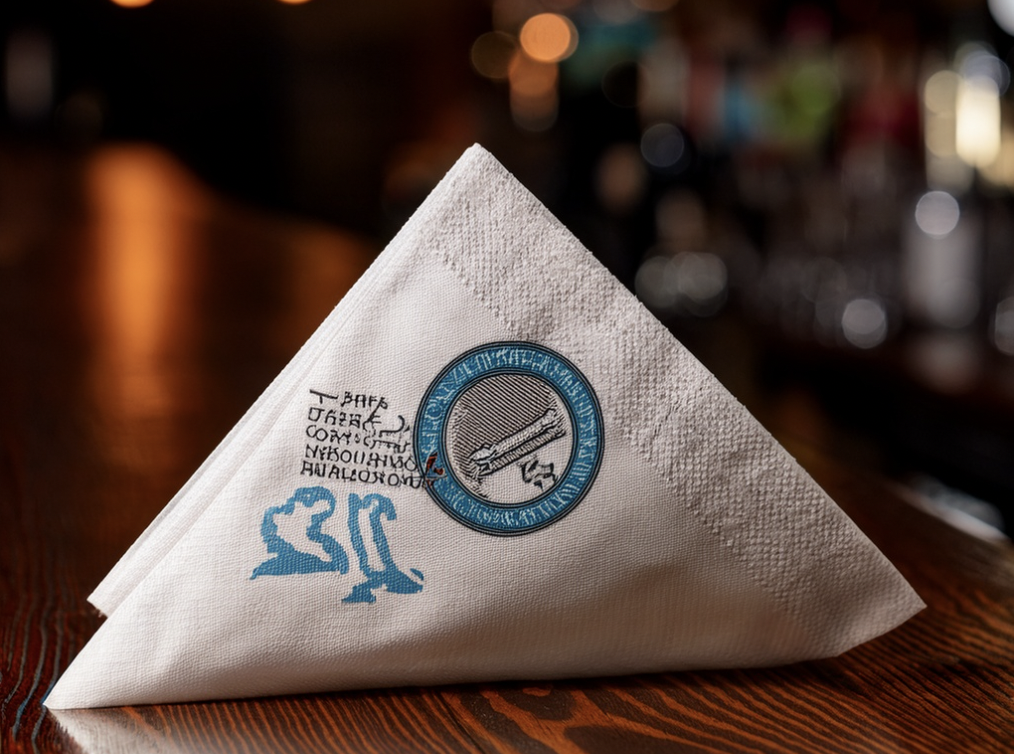 Bedruckte Serviette mit Logo